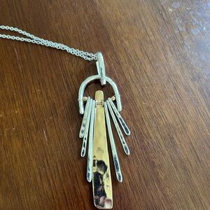 Elegant Silver and Gold Pendant Necklace